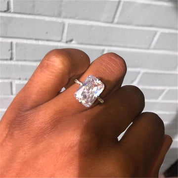 *NEW* Handmade Sterling silver Flower cut 6ct High Quality AAAA Cubic Zirconia Diamonds Ring - The Jewellery Supermarket